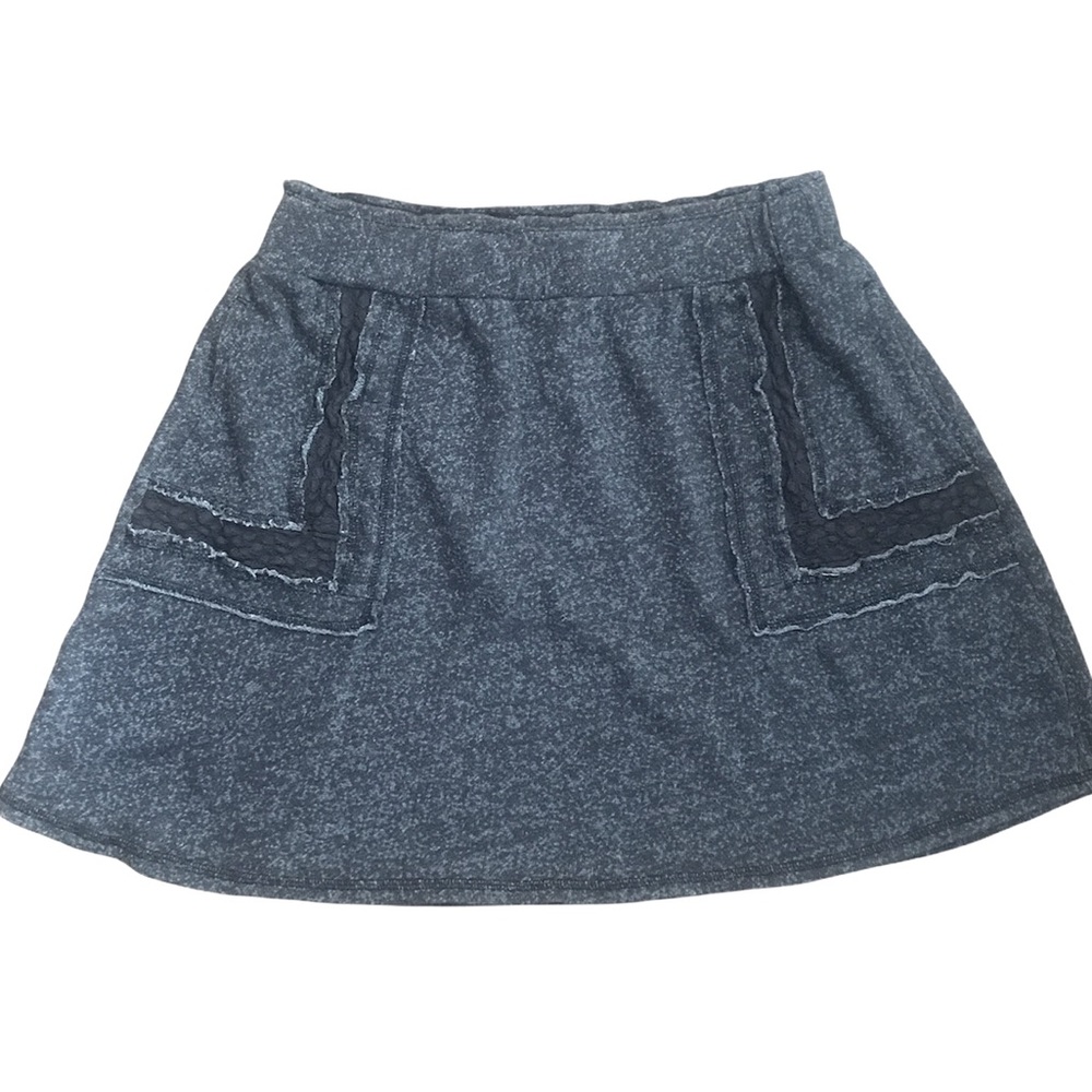 Dylan Cotton/Lace Skirt, Heathered Gray/Brown, Size: Small